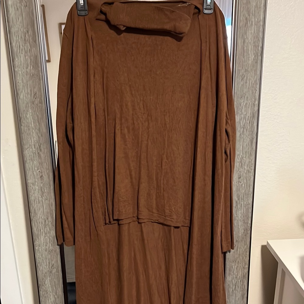 Brown Sweater and Cardigan Set